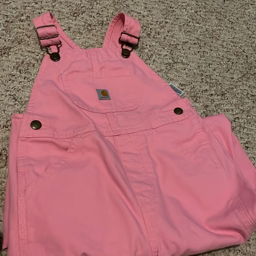 4T pink carhartt overalls EUC
